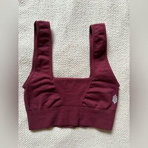 Free People Movement Set Legging Good Karma Square Neck Bra Top Sour Cherry XS/S